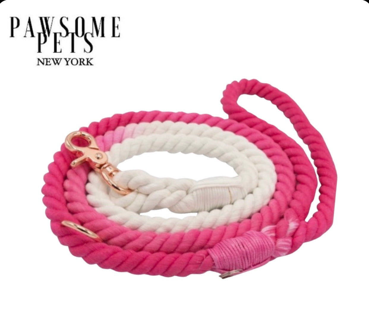 GUINZAGLIO IN CORDA BICOLORE WHITE E PINK